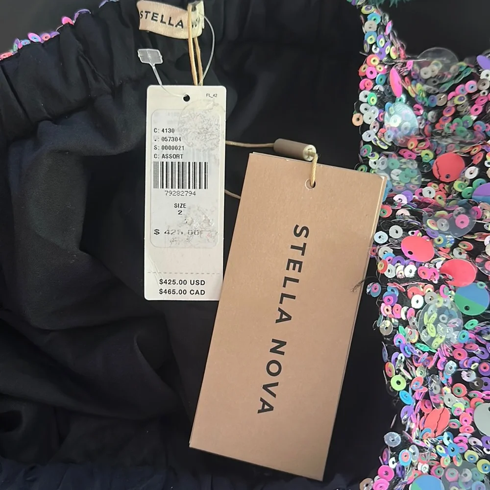 NWT Stella Nova Embellished One Shoulder Dress - Size 2 - Picture 6 of 6